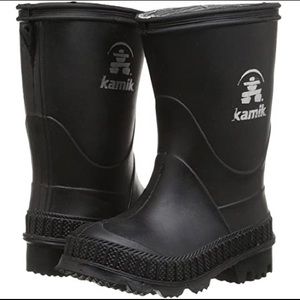 Black Kids Rain Boots